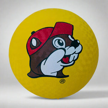 Buc-ee’s Yellow Rubber Dodgeball, Durable Outdoor Sports Ball for Dodgeball Games, Backyard, Park & Active Play