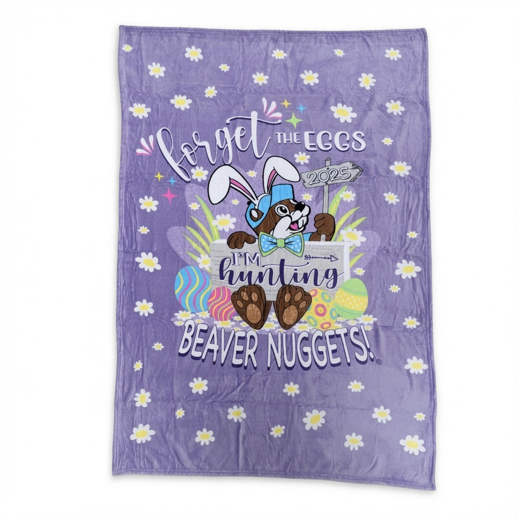 Buc-ee's "Forget the Eggs" Easter 2025 Plush Throw Blanket