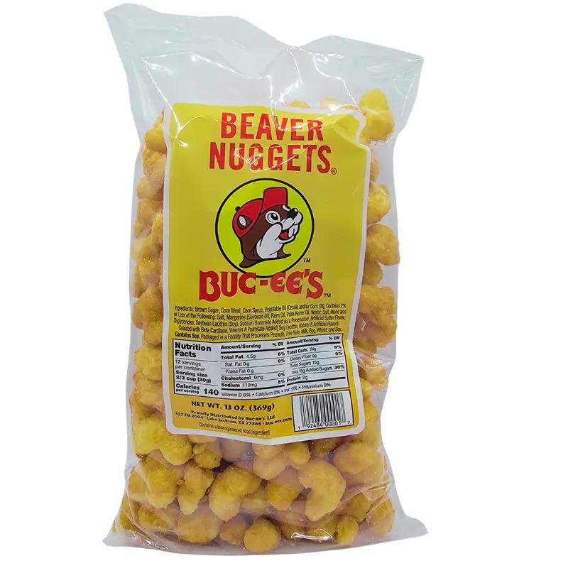 Buc-ee's Pack of 4 Snack Bundle with Beaver Nuggets Steakhouse Beef Jerky 12 Flavor Gummi Bears & Kettle Corn Popcorn