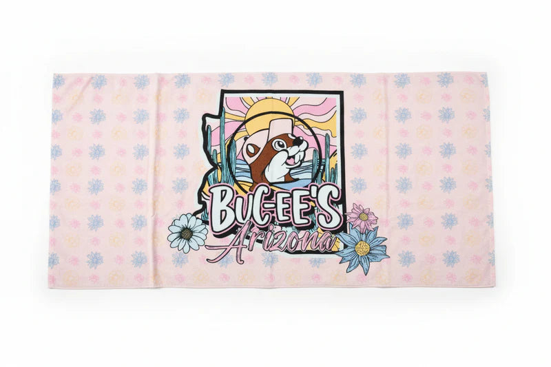 Buc-ee's Authentic Pink Arizona Daisy Beach Towel