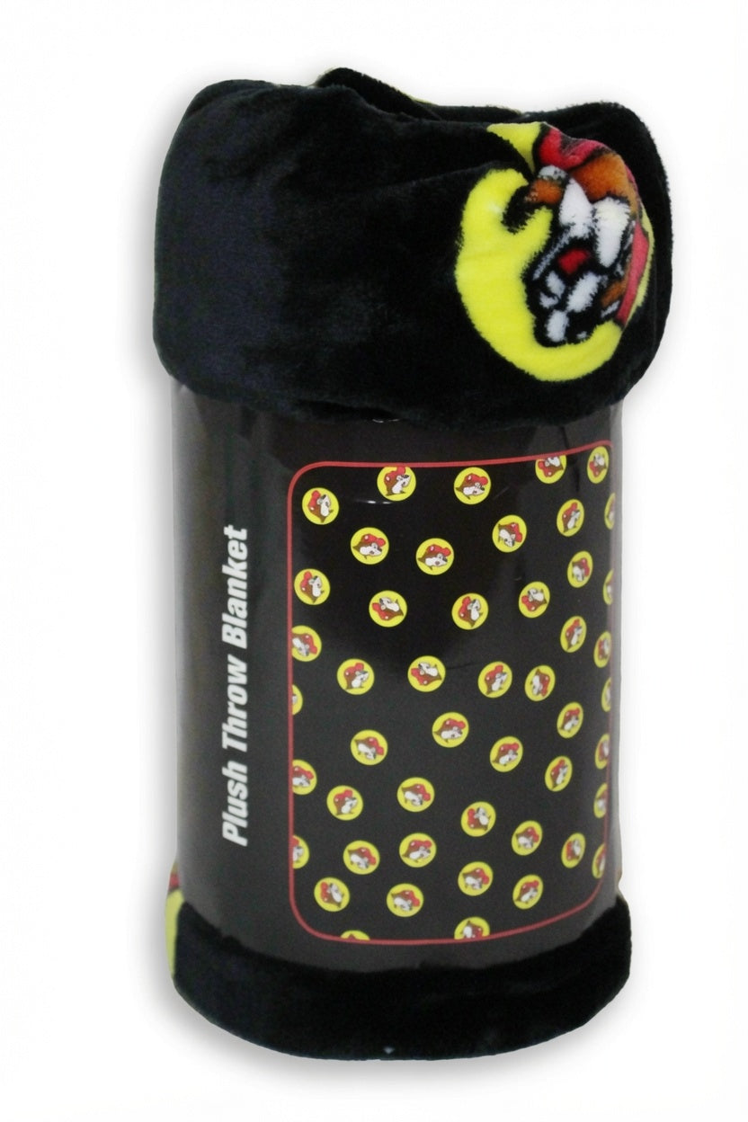 Buc-ee's Fuzzy Black Logo Throw Blanket
