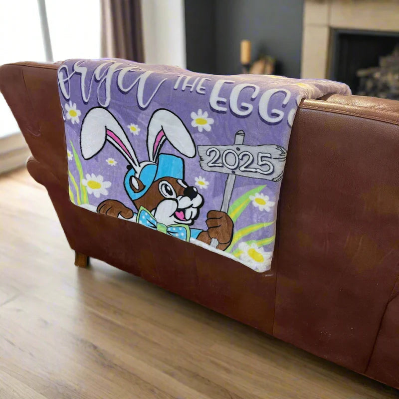 Buc-ee's "Forget the Eggs" Easter 2025 Plush Throw Blanket