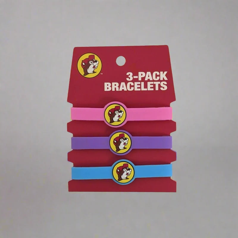 Buc-ee’s 3-Pack Bracelets, Colorful Stackable Charm Bracelets for Women, Kids & Buc-ee’s Fans, Gift Accessory