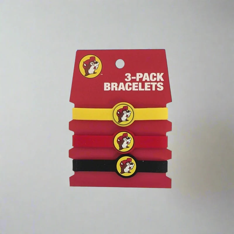 Buc-ee’s 3-Pack Bracelets, Colorful Stackable Charm Bracelets for Women, Kids & Buc-ee’s Fans, Gift Accessory