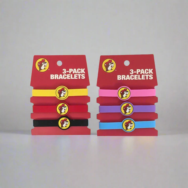Buc-ee’s 3-Pack Bracelets, Colorful Stackable Charm Bracelets for Women, Kids & Buc-ee’s Fans, Gift Accessory