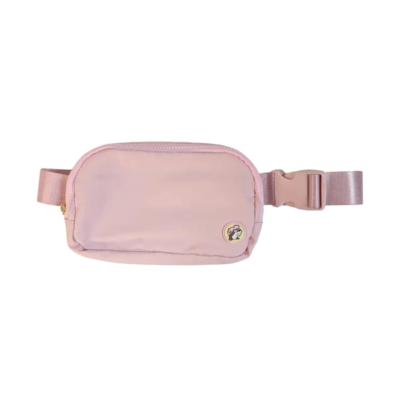 Buc-ee’s Pink Crossbody Belt Bag, Adjustable Fanny Pack & Waist Bag with Zipper Pockets, Small Travel & Everyday Bag