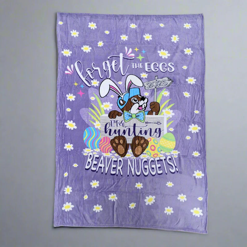 Buc-ee's "Forget the Eggs" Easter 2025 Plush Throw Blanket