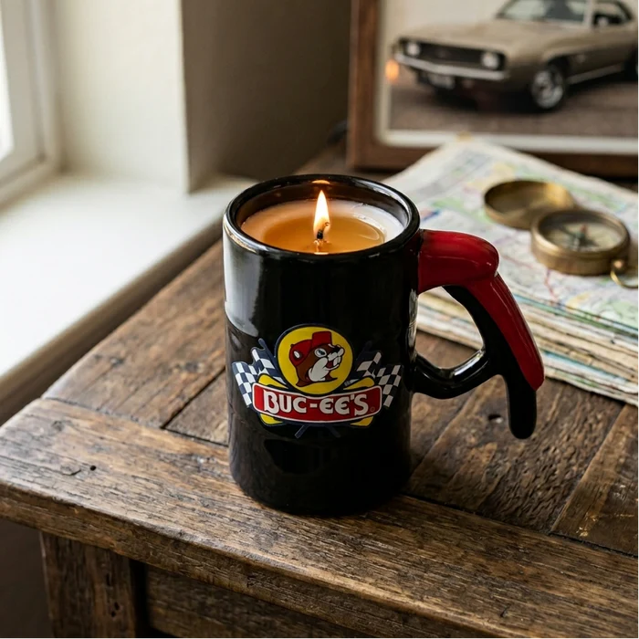Buc-ee's Gas Pump Handle Woodsmoke Bourbon Candle