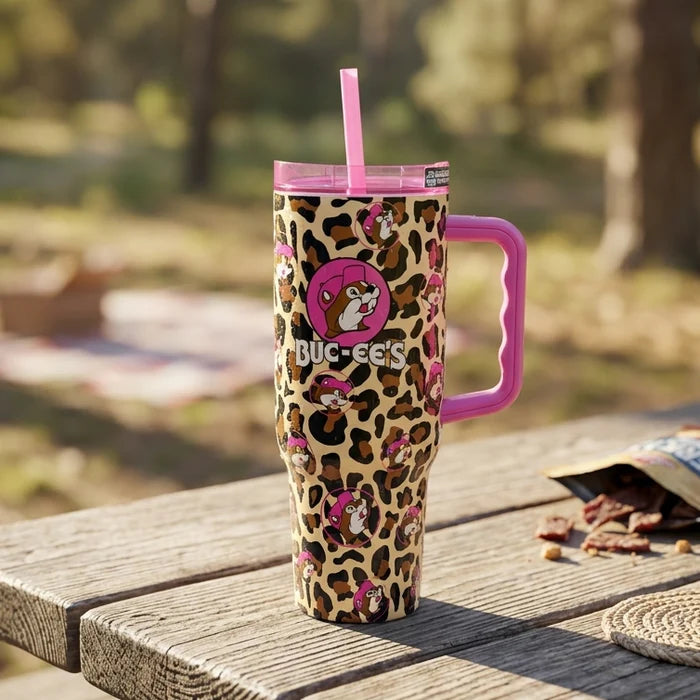 Buc-ee's Leopard Print Insulated Tumbler