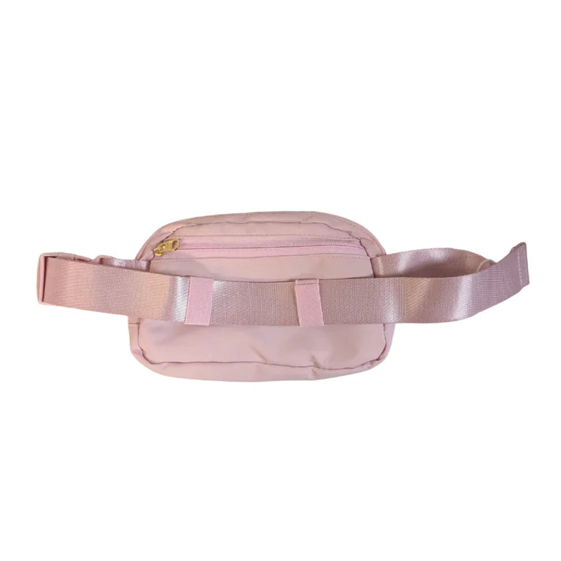 Buc-ee’s Pink Crossbody Belt Bag, Adjustable Fanny Pack & Waist Bag with Zipper Pockets, Small Travel & Everyday Bag
