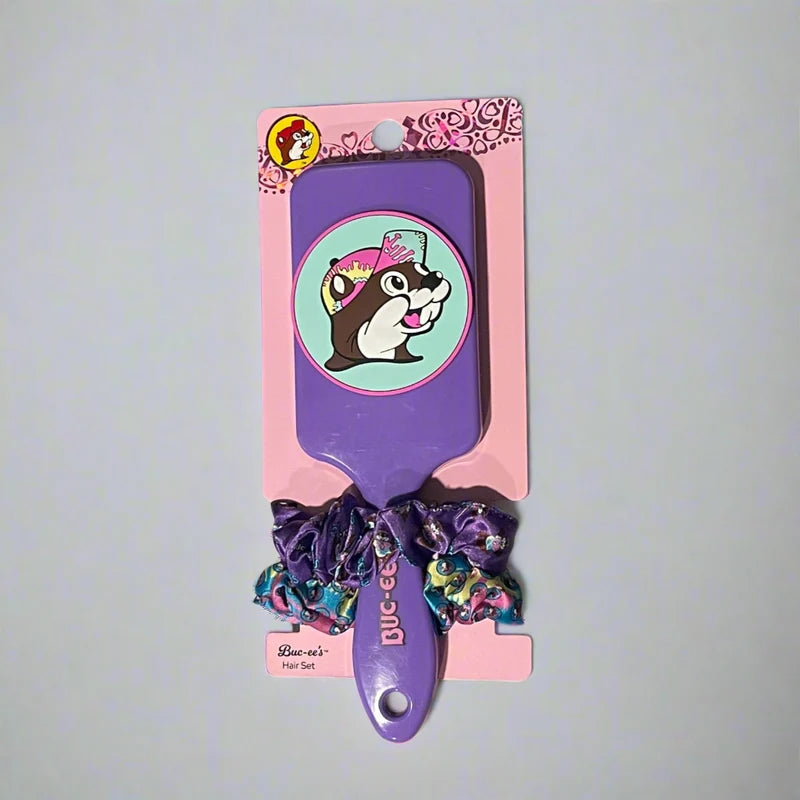 Authentic Buc-ee's Hair Brush & Scrunchie Set