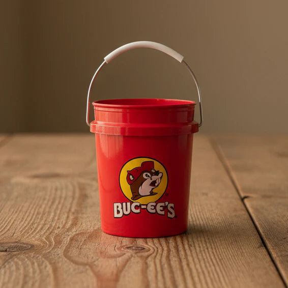 Buc-ee’s 18 oz Mini Red Bucket, Small Plastic Bucket with Handle for Candy, Party Favors, Storage & Collecting