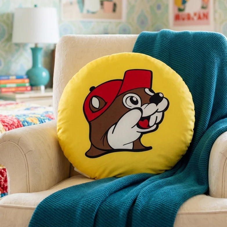 Buc-ee's Classic 16" Round Logo Plush Pillow