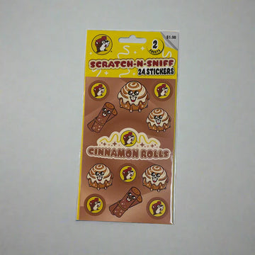 Buc-ee’s Cinnamon Roll Scratch & Sniff Stickers, 24-Pack Scented Food Stickers for Journals, Notebooks, Crafts & Gifts