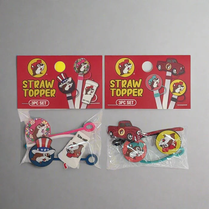 Buc-ee's 3-Pack Silicone Straw Toppers