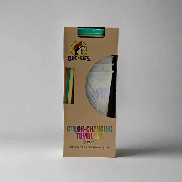 Buc-ee's Color-Changing Tie-Dye 24oz Tumblers (5-Pack)