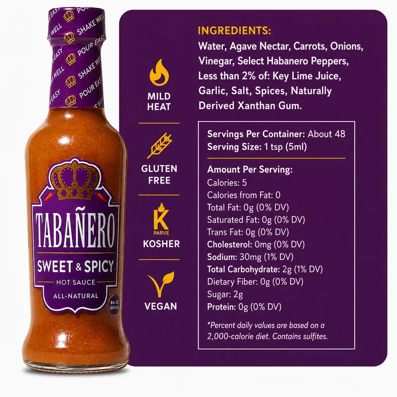 Authentic Tabañero Sweet & Spicy Hot Sauce (5 oz.)