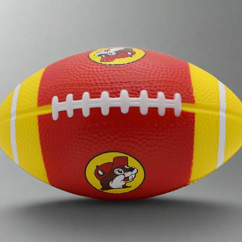 Buc-ee’s Red & Yellow Foam Football, Soft Lightweight Football Toy for Kids, Indoor & Outdoor Backyard Play