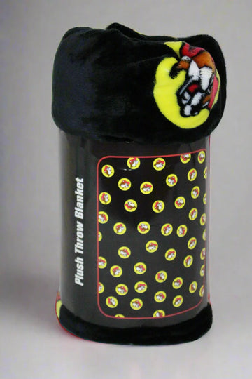 Buc-ee's Fuzzy Black Logo Throw Blanket
