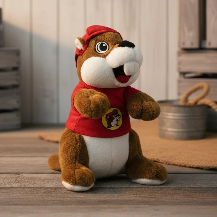Buc-ee’s Plush Beaver Stuffed Animal, Soft Cuddly Beaver Plush Toy with Hat, Cute Collectible Gift