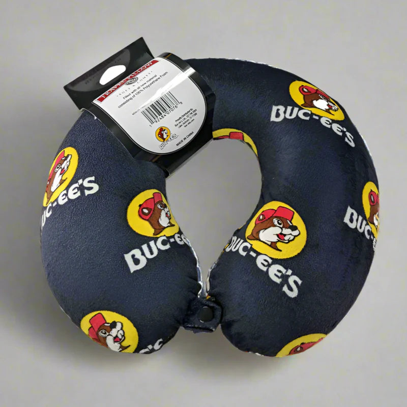 Buc-ee's Classic Black Logo Travel Neck Pillow