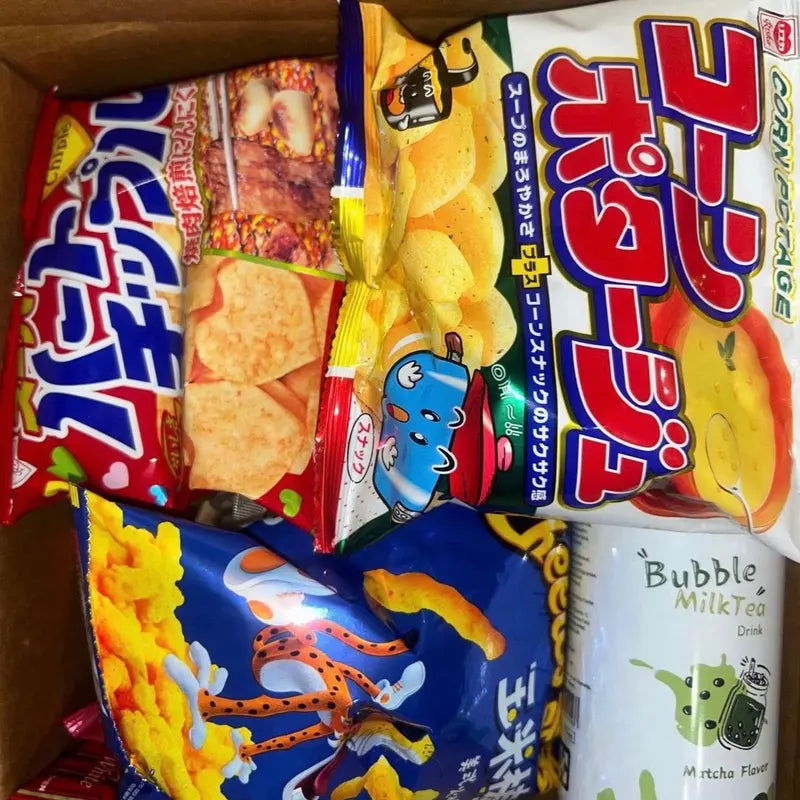 Assorted Asian Snacks Variety - 11-13 FULL SIZES ITEMS Ramen Chips Pocky - Crunchy - Crispy