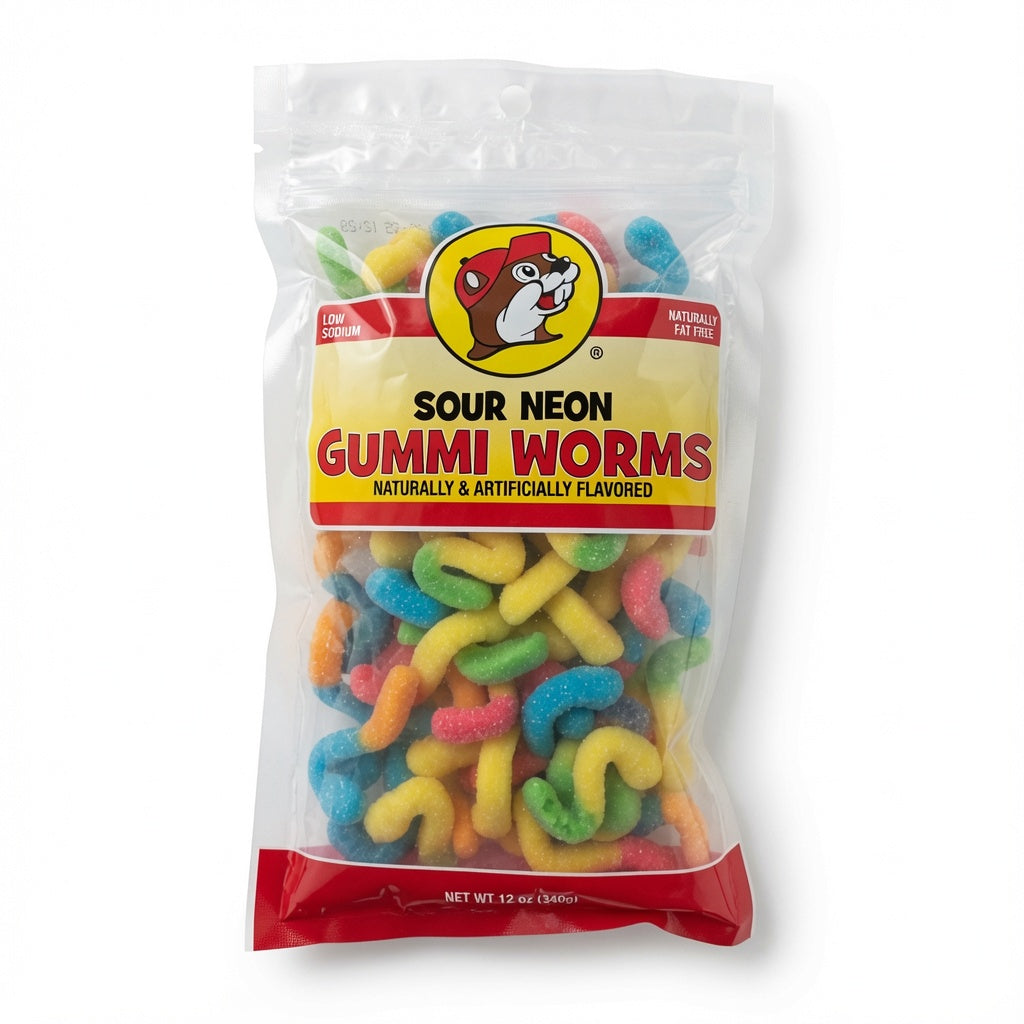 Buc-ee's Sour Neon Gummi Worms
