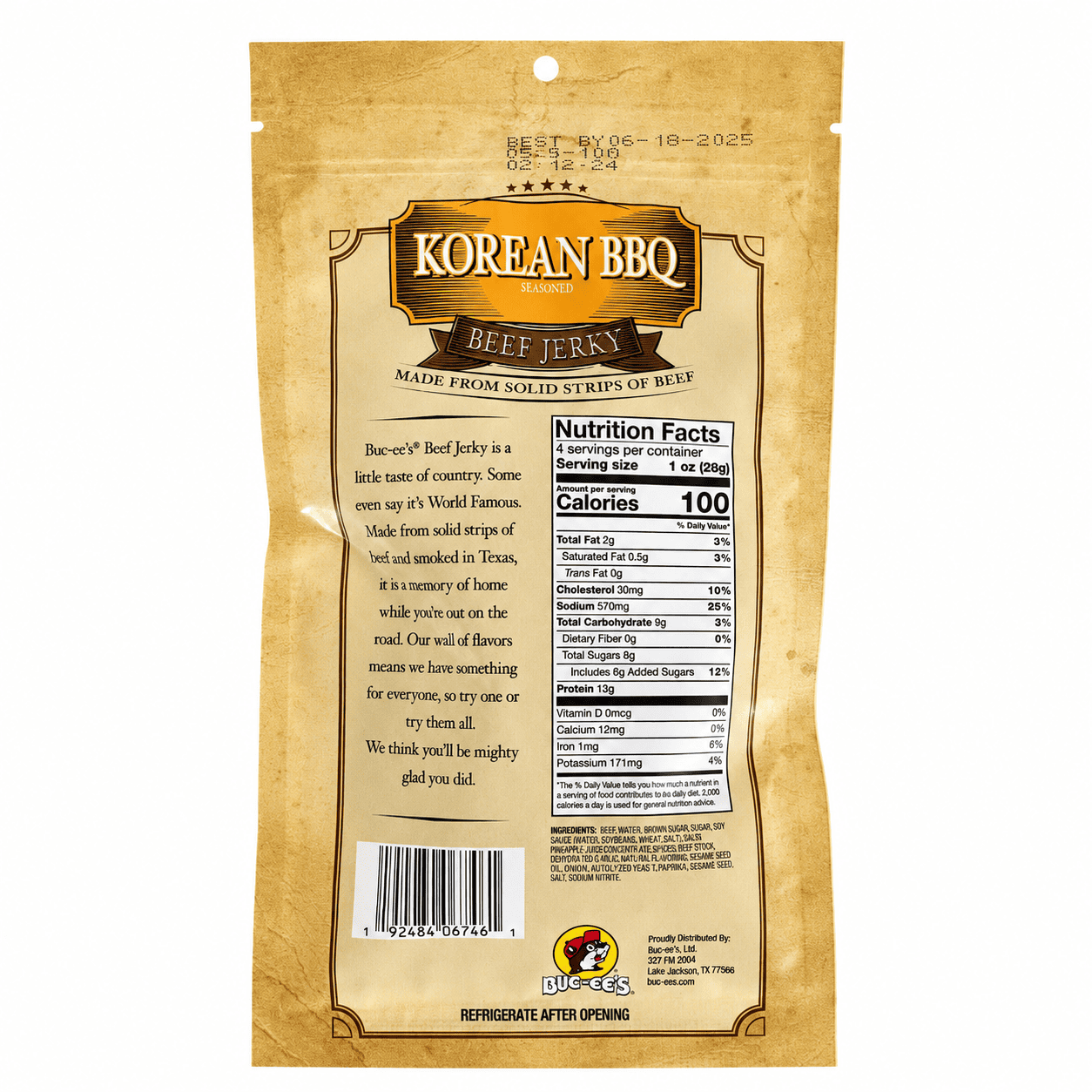 Buc-ee's Korean BBQ Beef Jerky