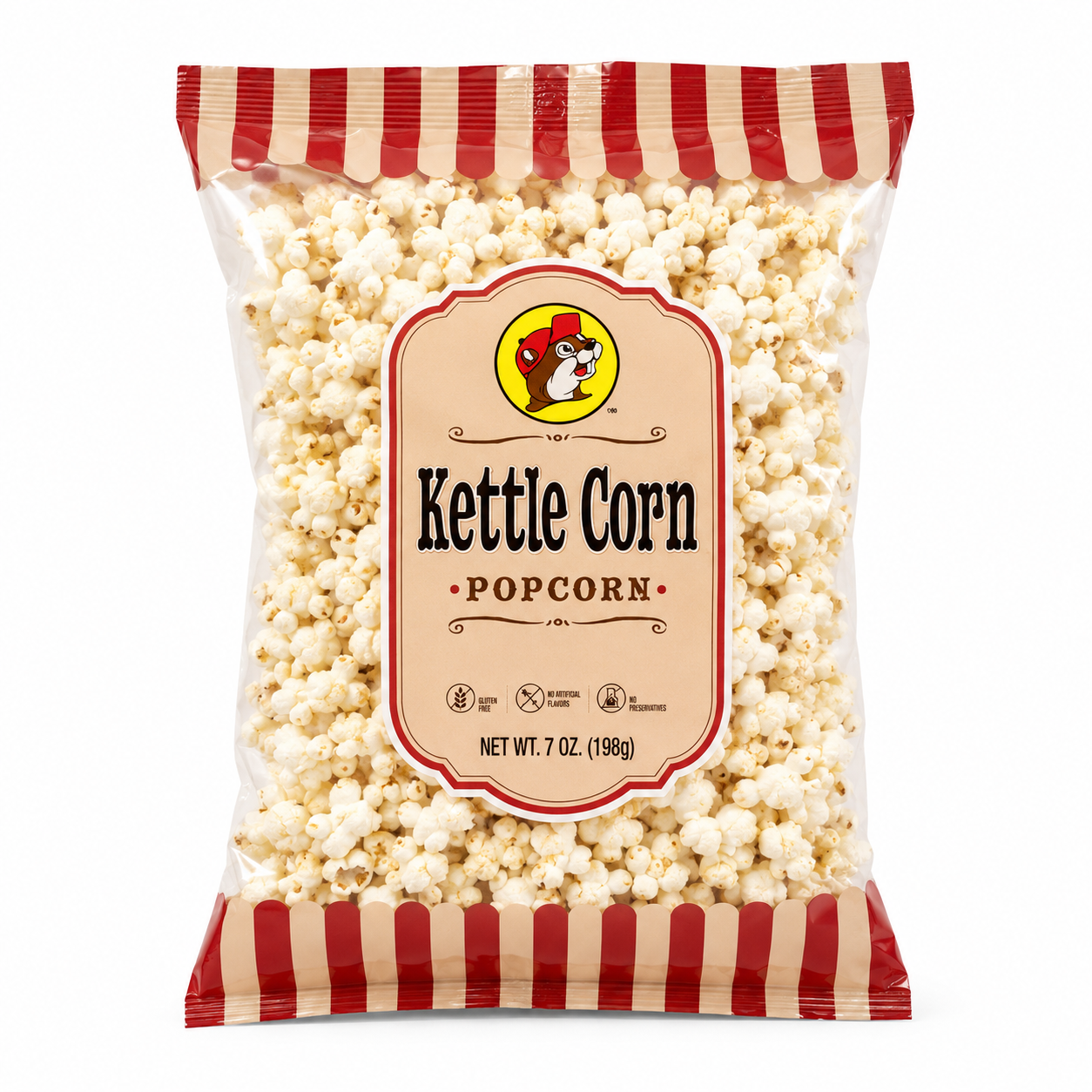 Buc-ee's Pack of 4 Snack Bundle with Beaver Nuggets Steakhouse Beef Jerky 12 Flavor Gummi Bears & Kettle Corn Popcorn