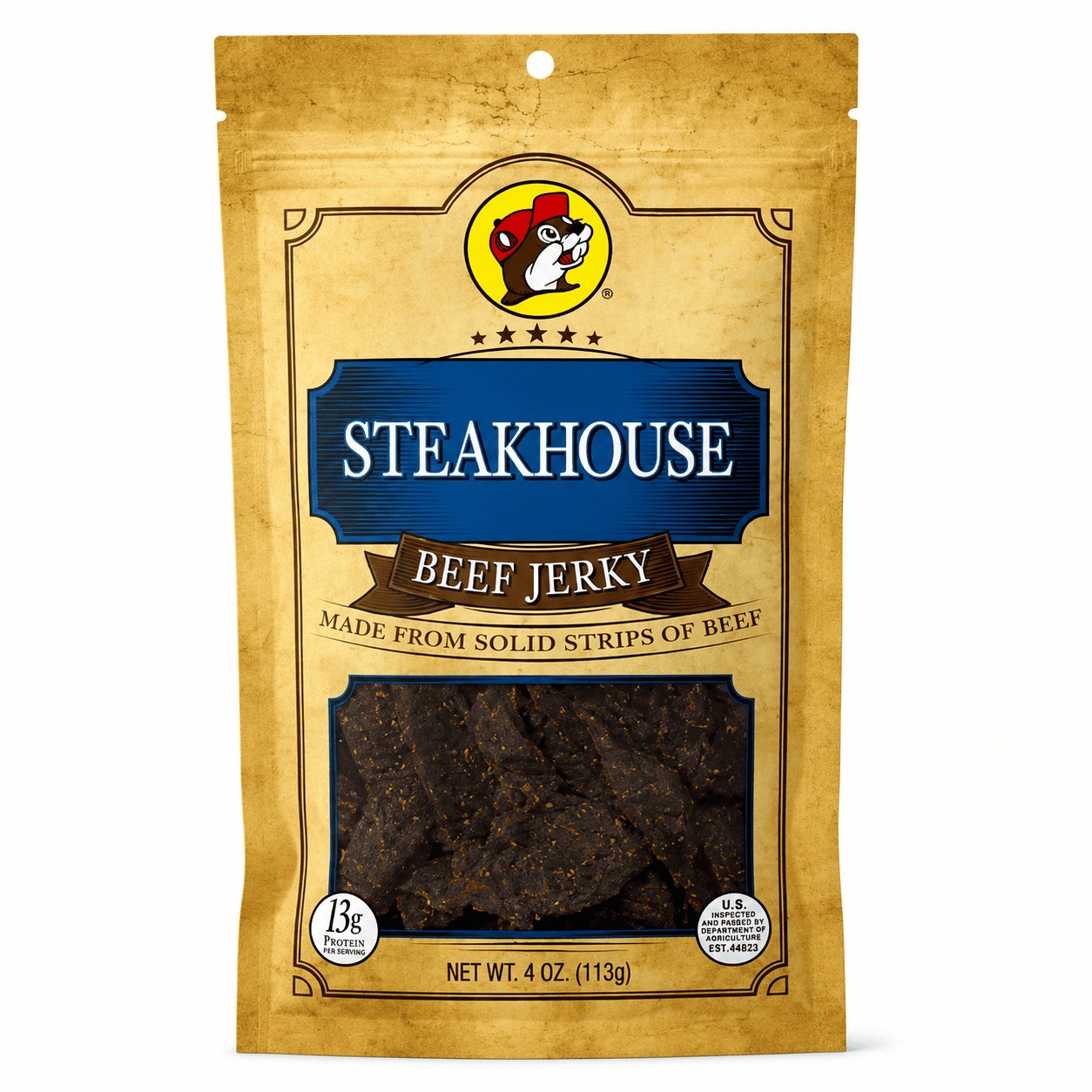 Buc-ee's Pack of 4 Snack Bundle with Beaver Nuggets Steakhouse Beef Jerky 12 Flavor Gummi Bears & Kettle Corn Popcorn