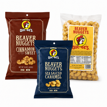 Buc-ee's Sweet, Crispy, Crunchy Beaver Nuggets 3 Pack Flavored Trio Snack Bundle