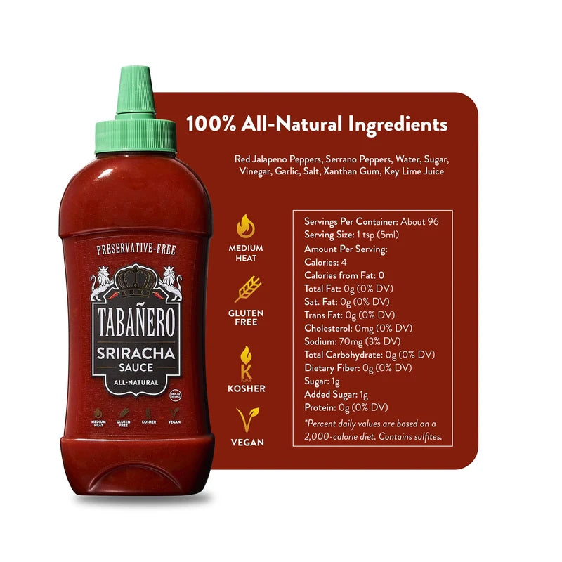 Authentic Tabañero Sriracha Sauce (16 oz.)