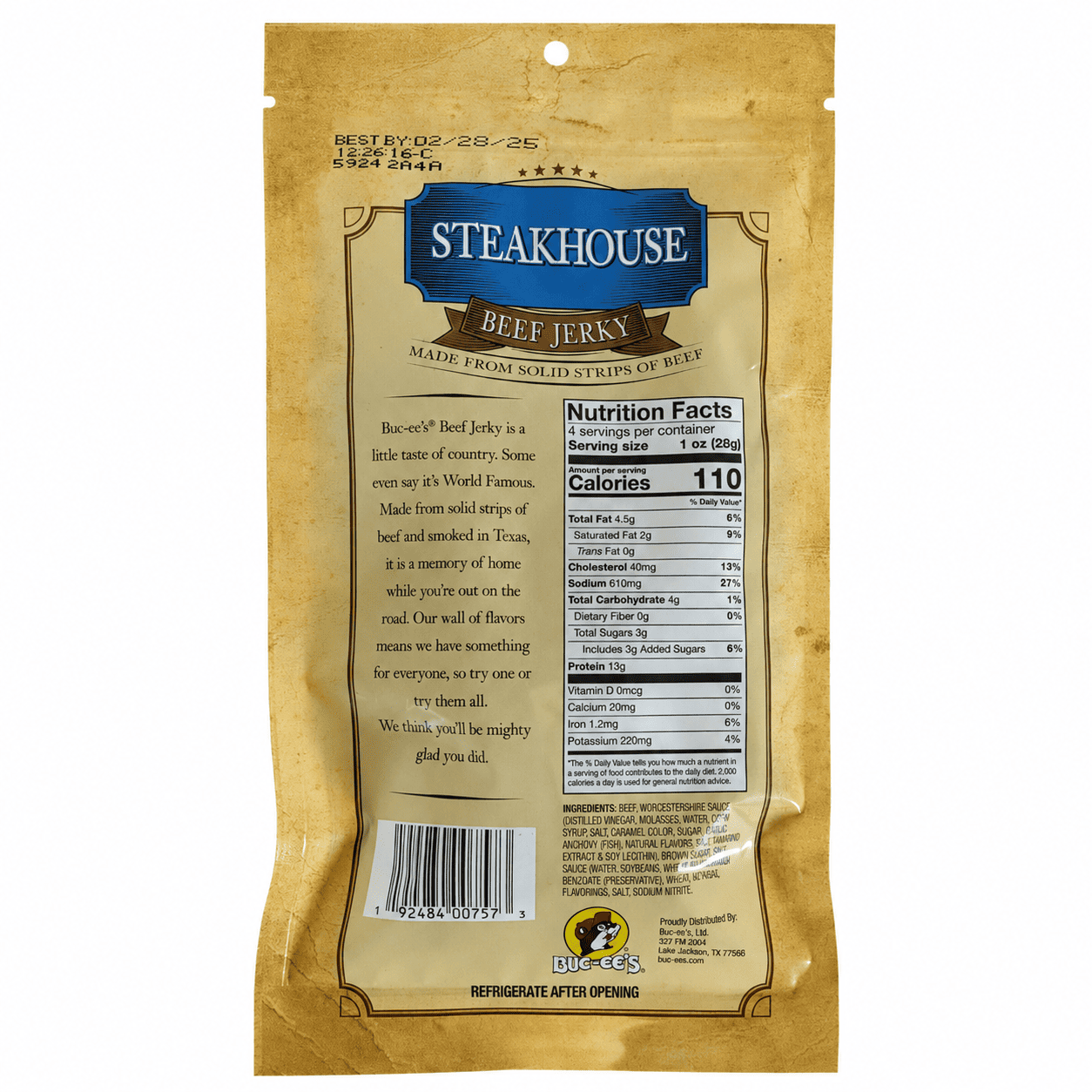 Buc-ee's Steakhouse Beef Jerky