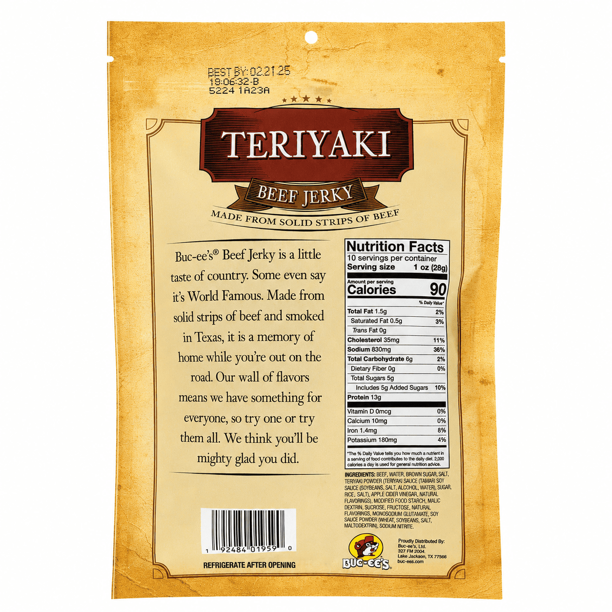 Buc-ee's Teriyaki Beef Jerky